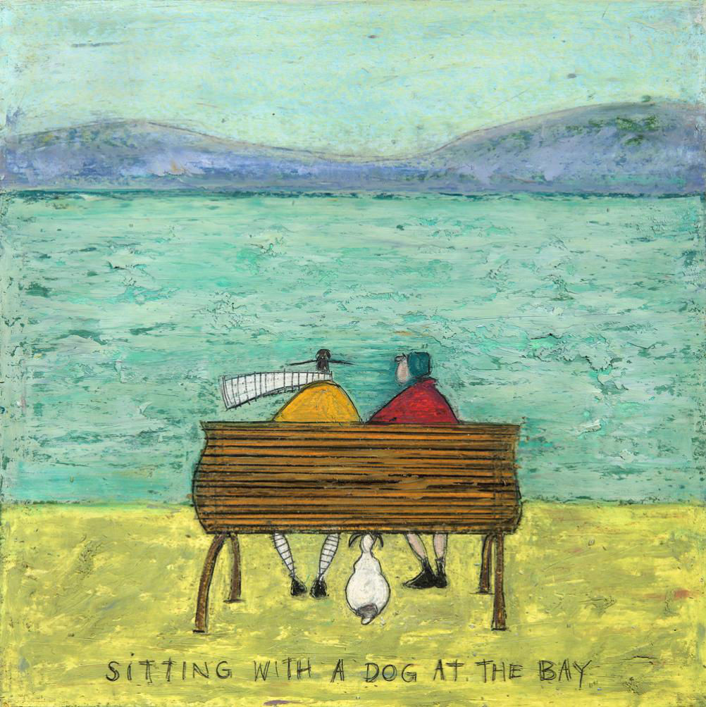 Sam Toft, Sitting with a dog at the bay SOLD