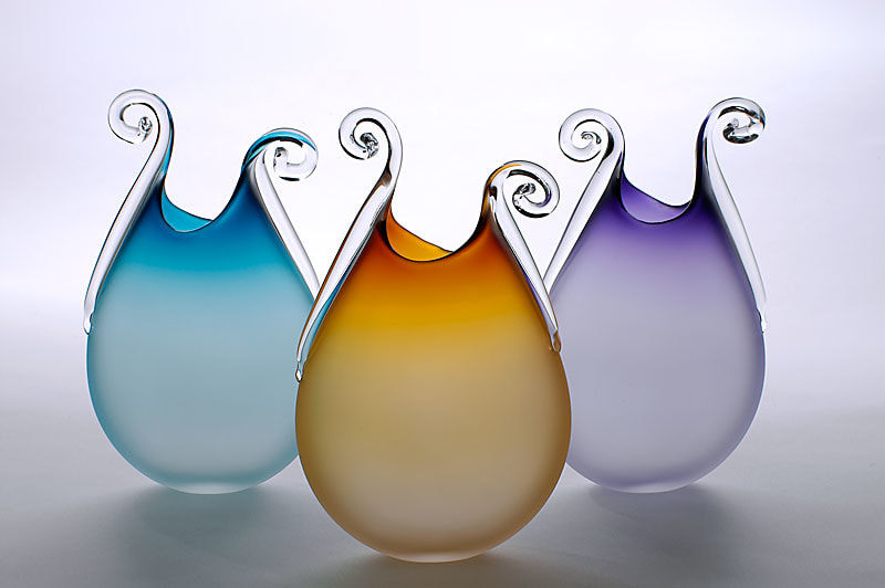 Bob Crooks, Jester vase - amber