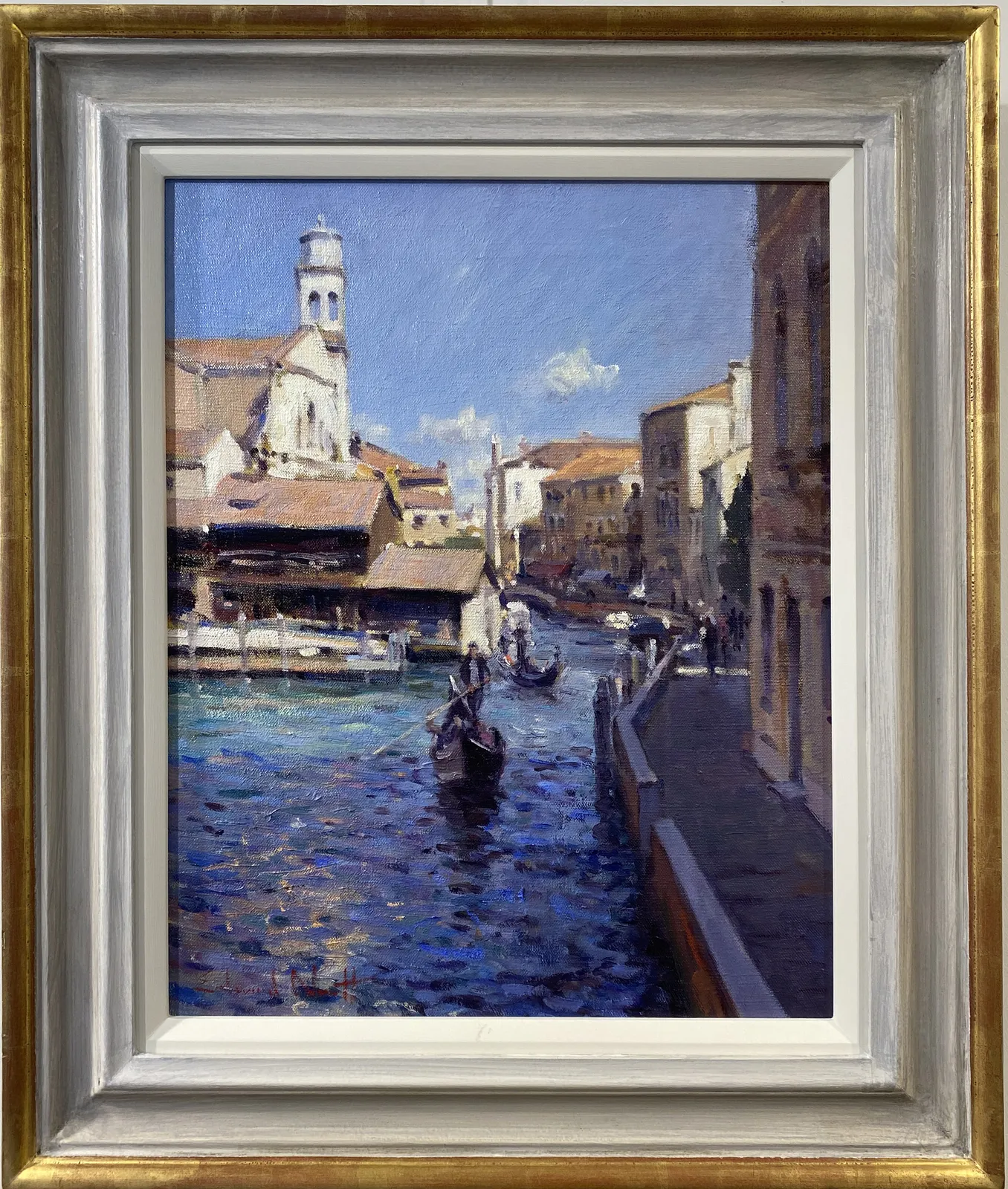 Edward Noott RBSA, Gondola boatyard Venice SOLD