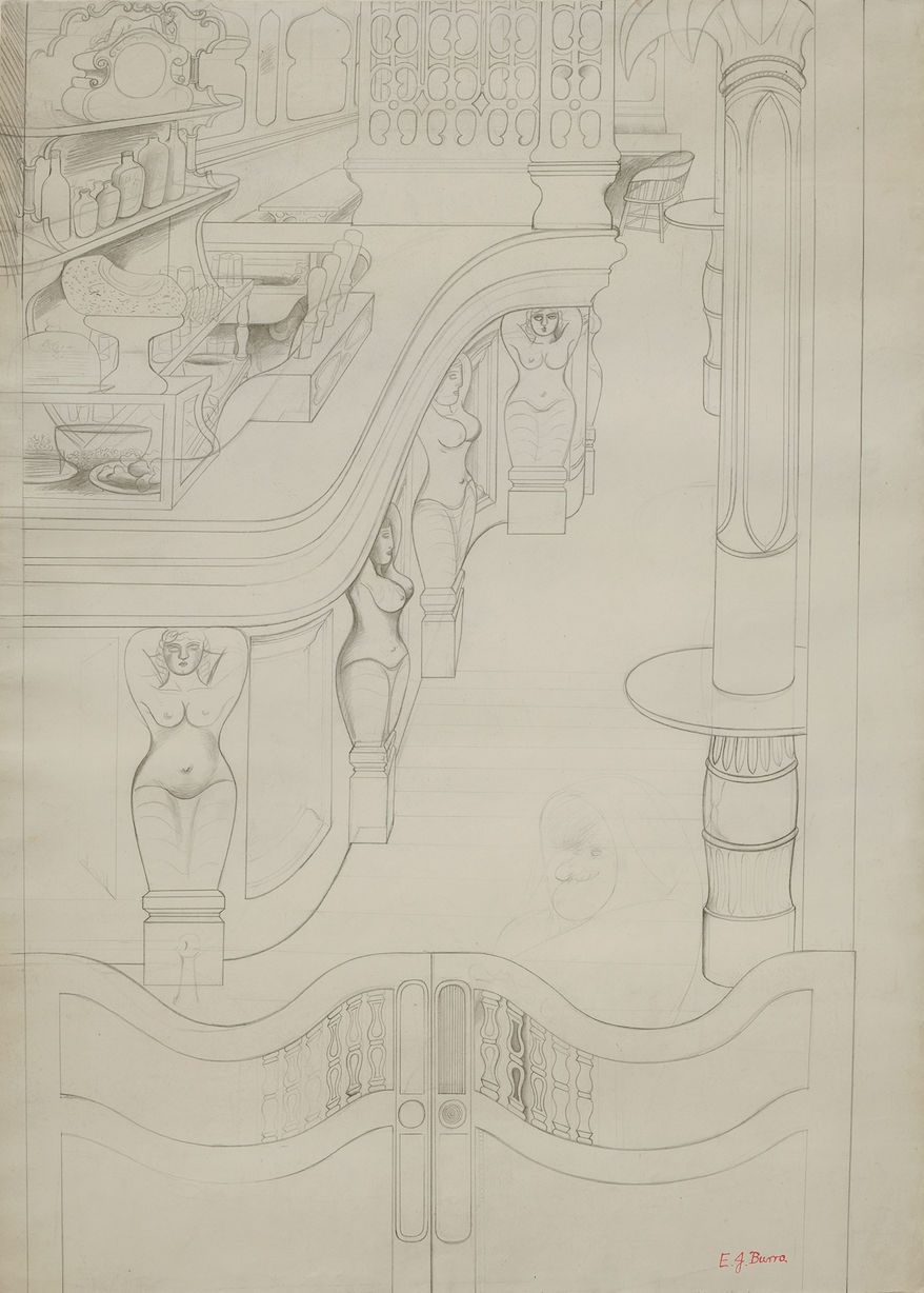 Edward Burra, Cafe Bar with Caryatids, 1930-31