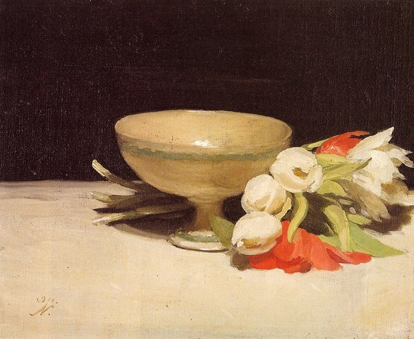 William Nicholson, Tulips & A Libation Cup, 1911