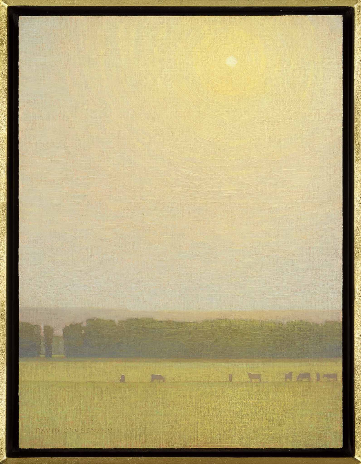 David Grossmann, Grazing Cows with Hovering Sun