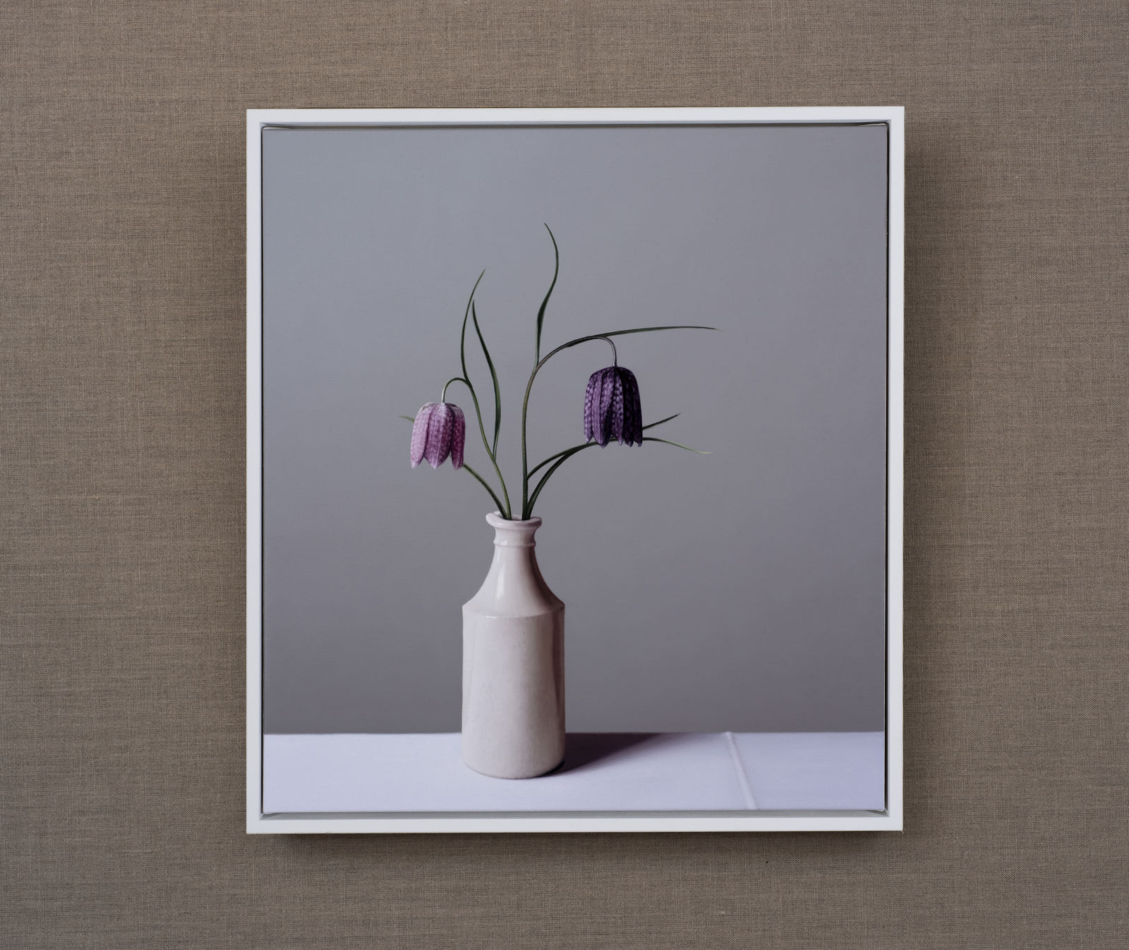 Jo Barrett, Still Life with Fritillaries and Stoneware Bottle - From the Fern Verrow Collection, 2021