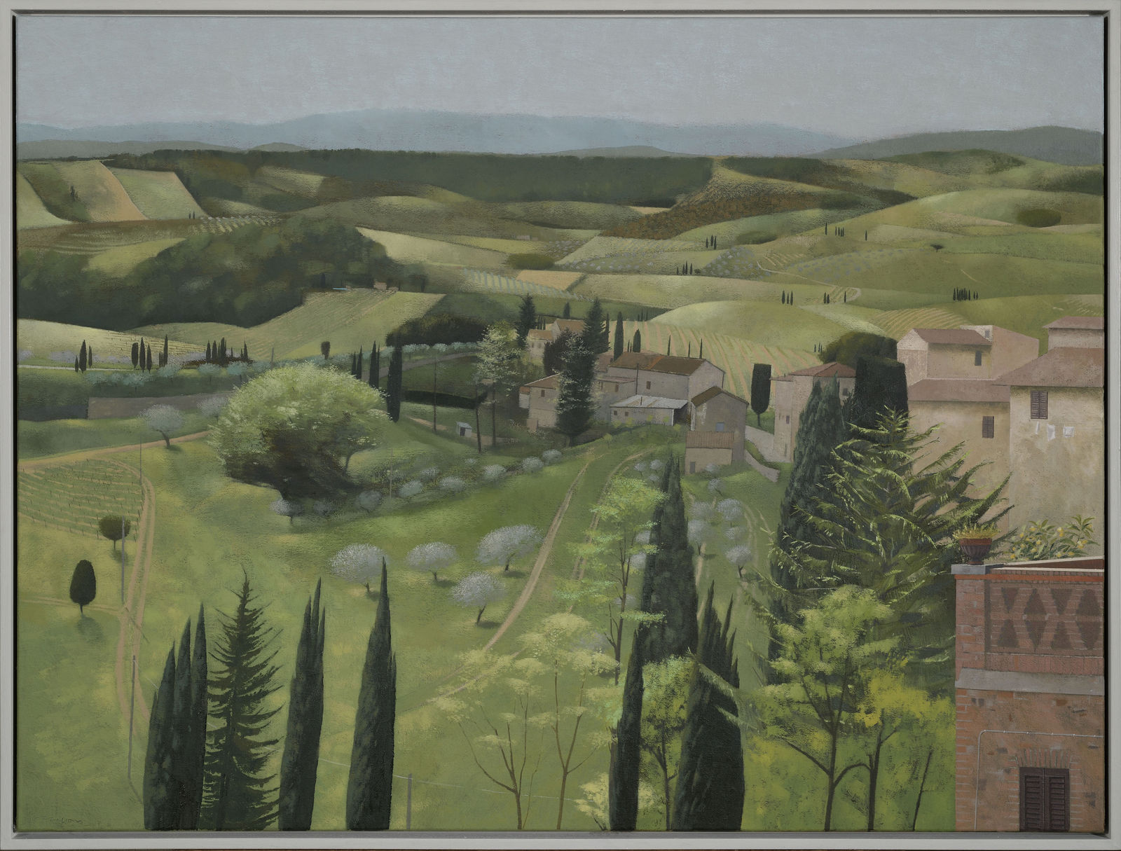Tom Mabon, Landscape in Spring. San Gimignano, 2020