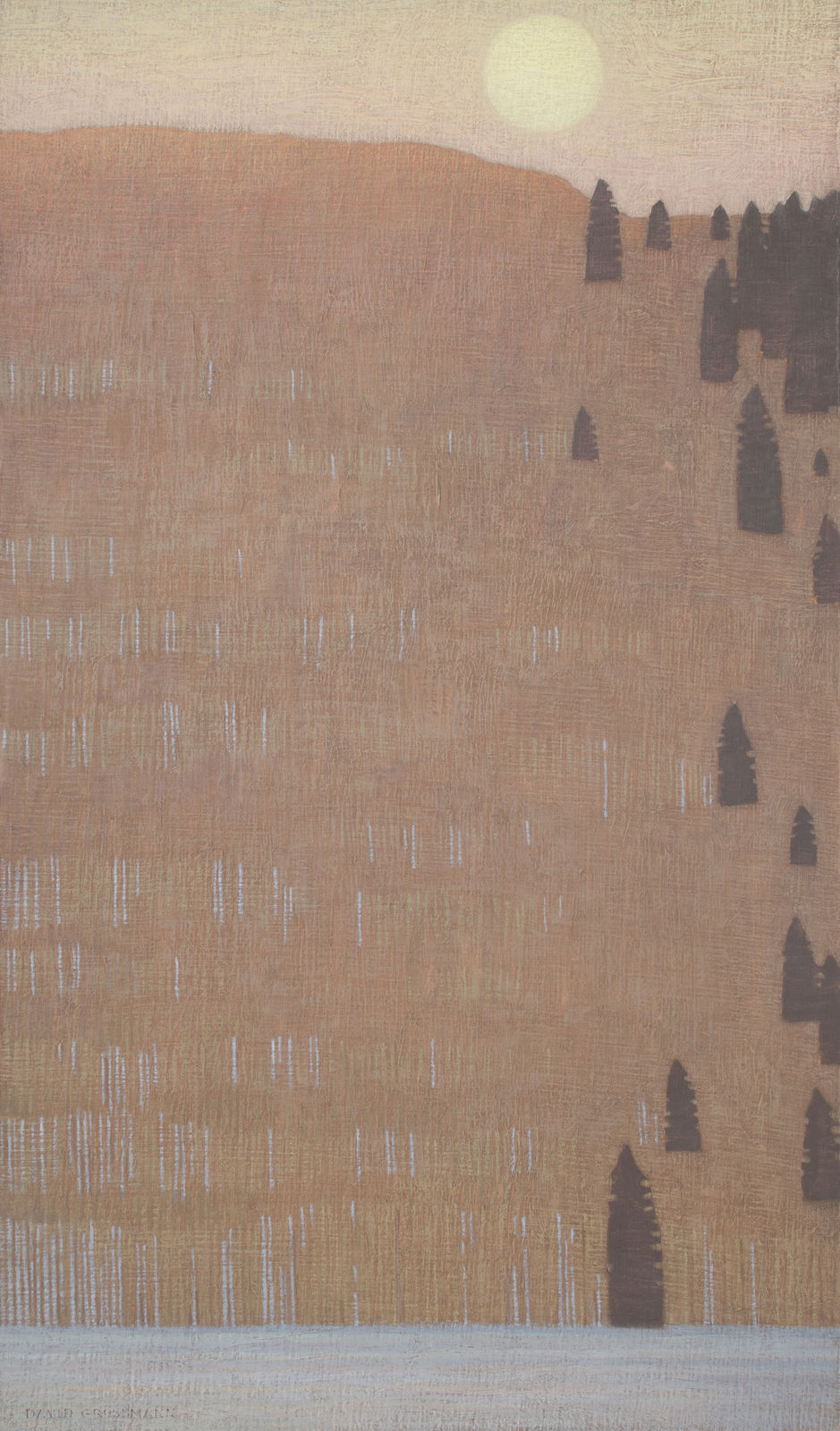 David Grossmann, Pale Moon Over Winter Forest