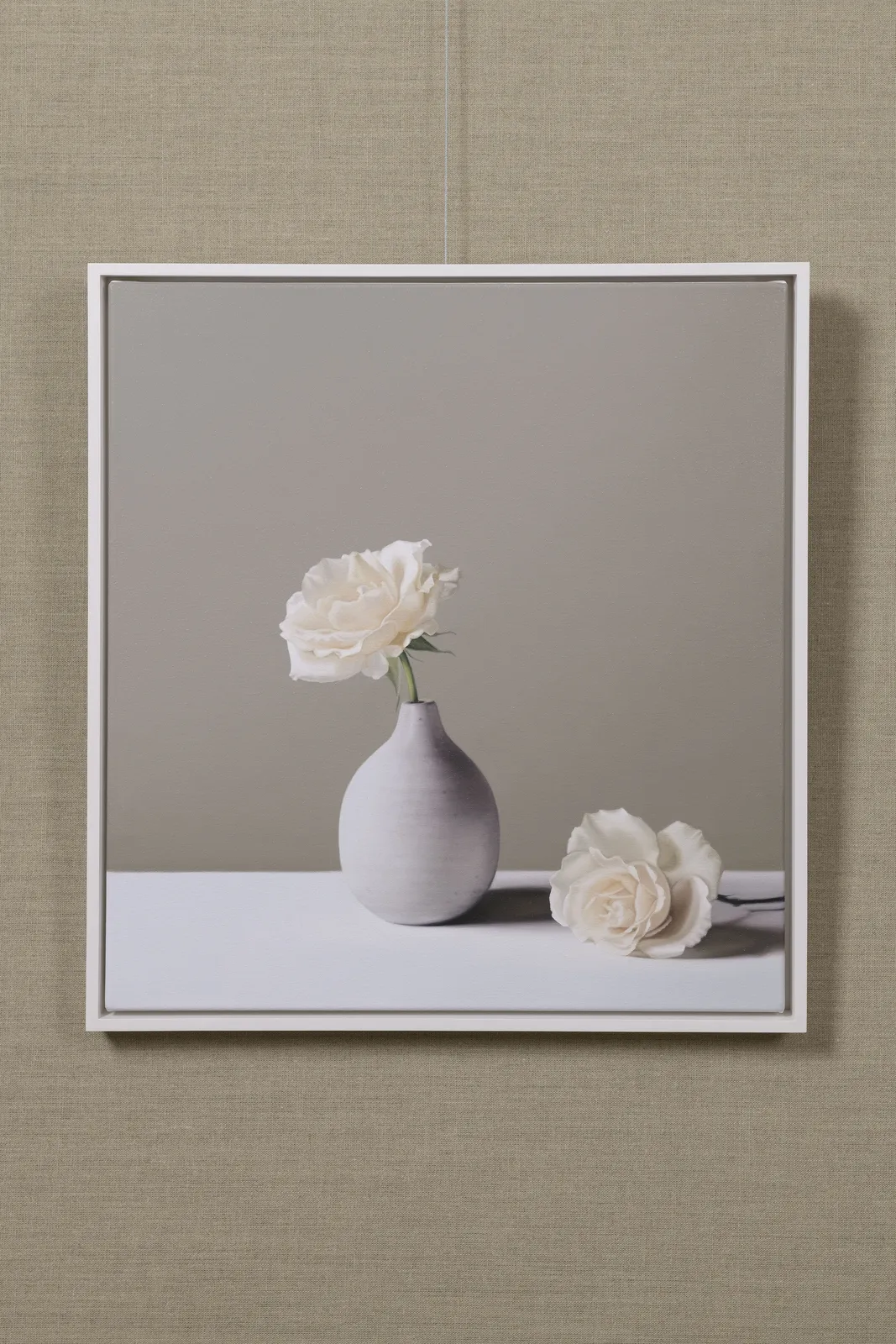 Jo Barrett, Still Life with Small Tin Glazed Bottle and Roses