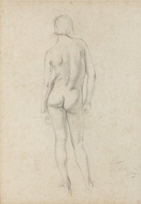 EDWARD BARNARD LINTOTT (1875-1951), Study of a nude, 1924