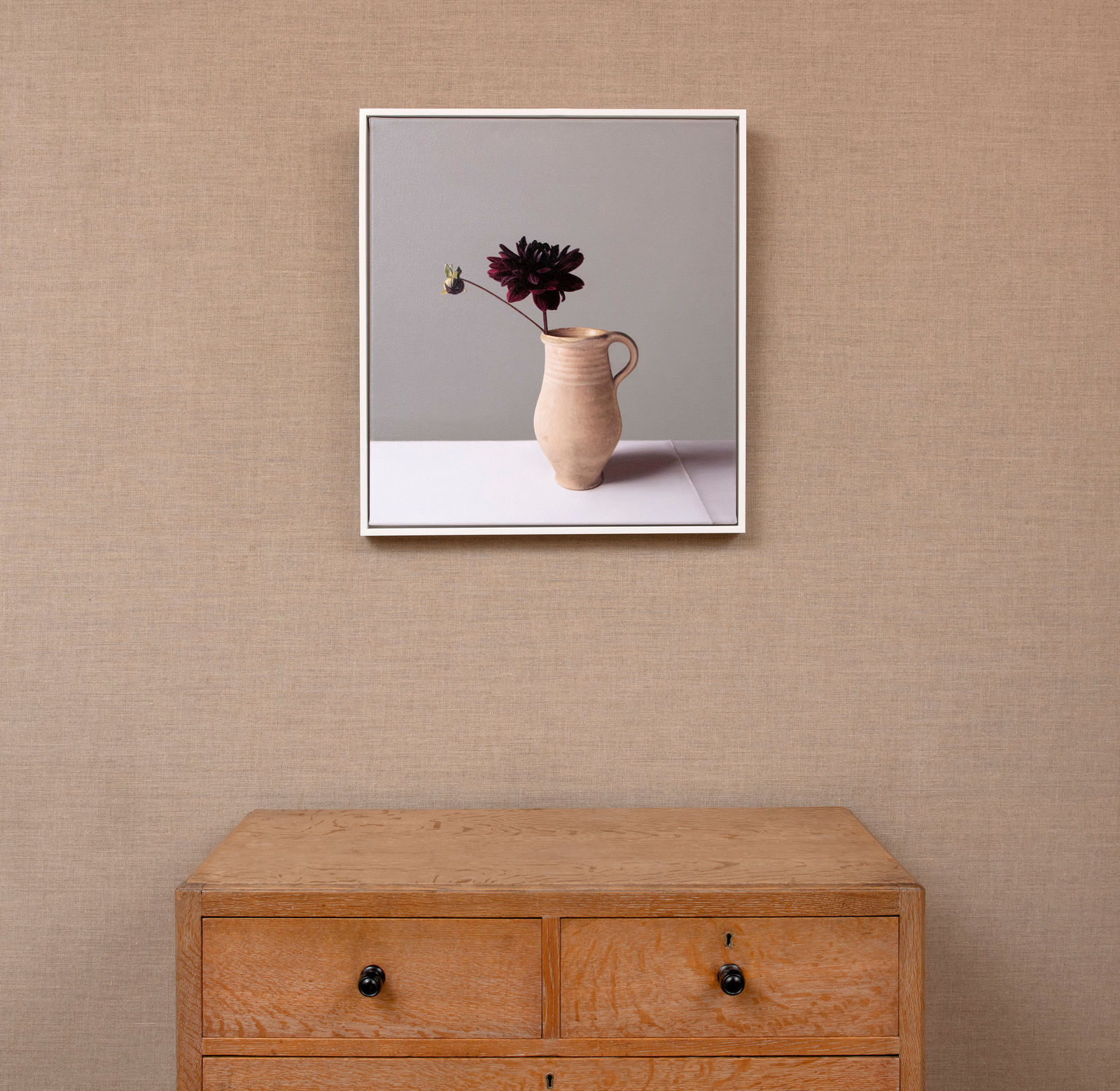 Jo Barrett, Still Life with Dahlia and Terracotta Jug