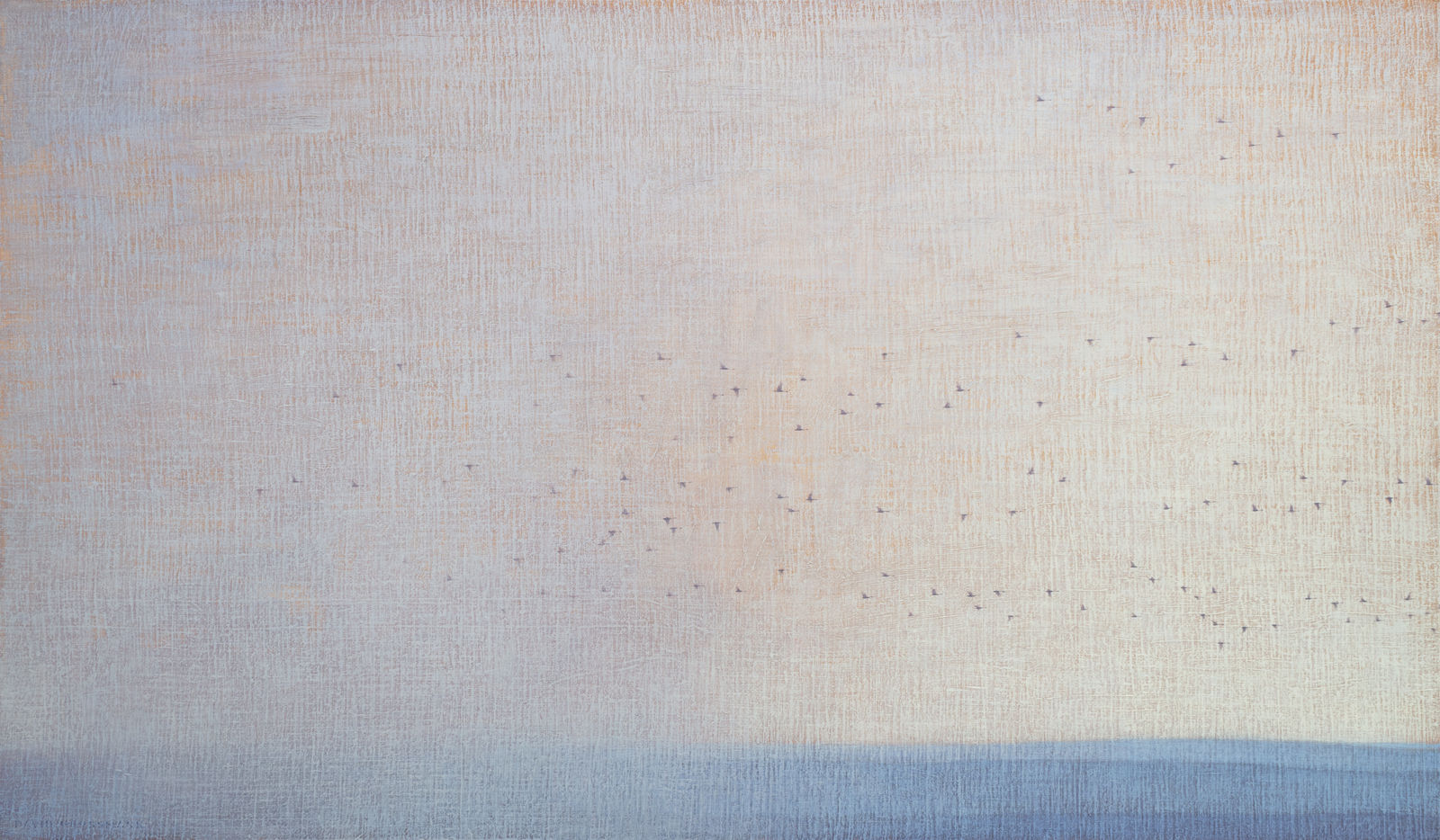 David Grossmann, Strands of Geese Through Misty Sky, 2022