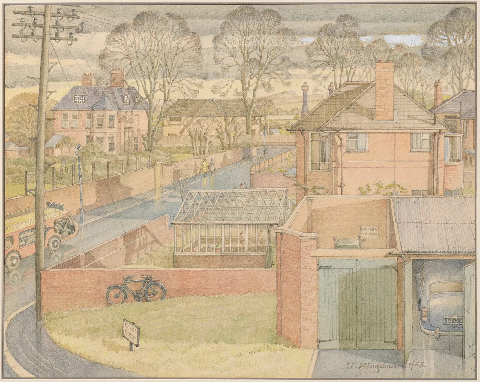 Godfrey Penington Kingdon (1896-1974), Norman Road, Winchester - The View From The Artist's Window In January, 1965