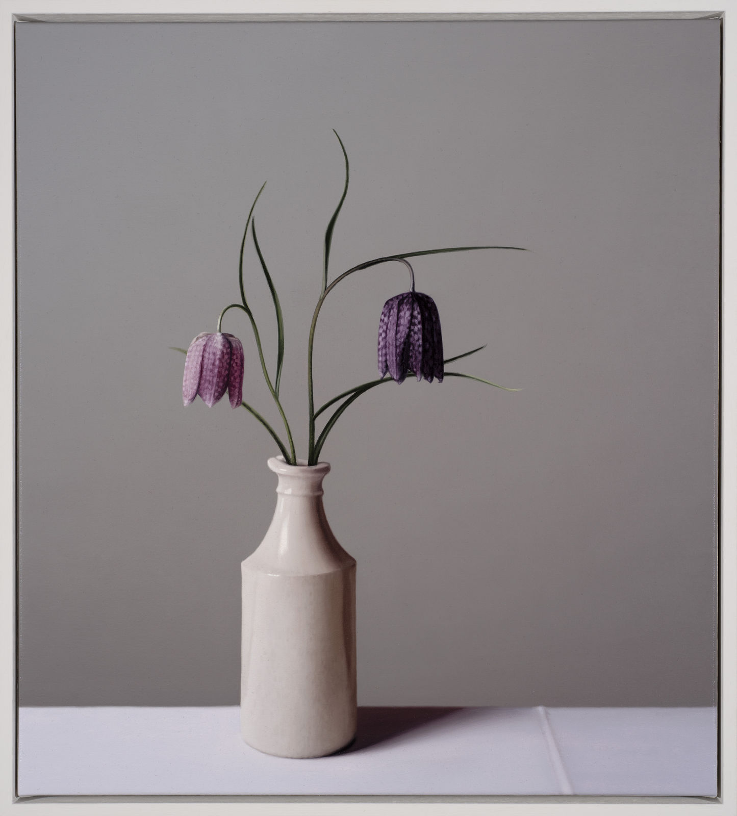 Jo Barrett, Still Life with Fritillaries and Stoneware Bottle - From the Fern Verrow Collection, 2021