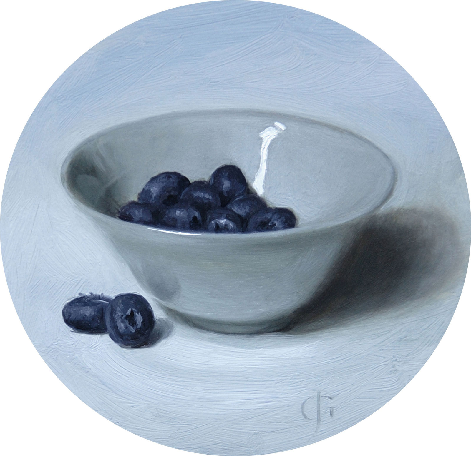 James Gillick, Blueberries in a White Bowl, 2015