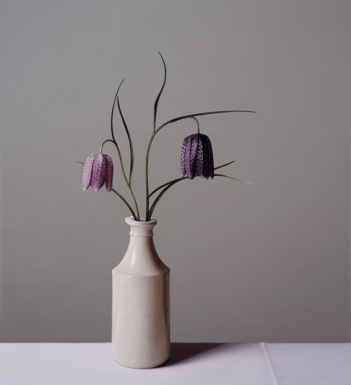 Jo Barrett, Still Life with Fritillaries and Stoneware Bottle - From the Fern Verrow Collection, 2021