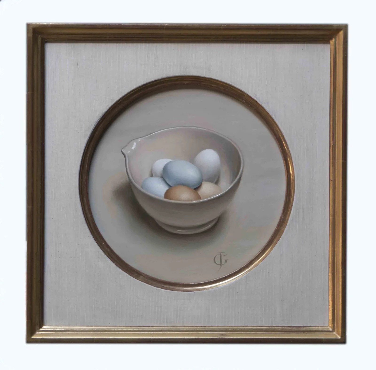 James Gillick, Eggs in a China Bowl, 2021