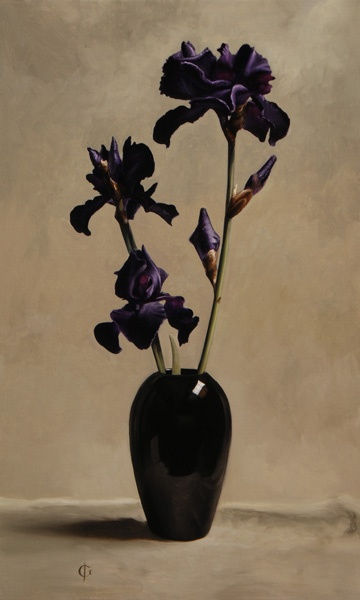 James Gillick, Iris in a black vase