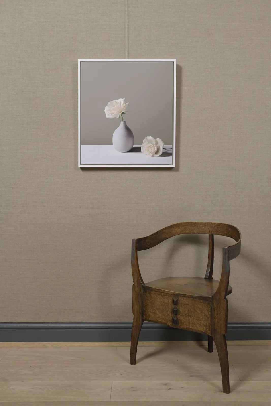 Jo Barrett, Still Life with Small Tin Glazed Bottle and Roses