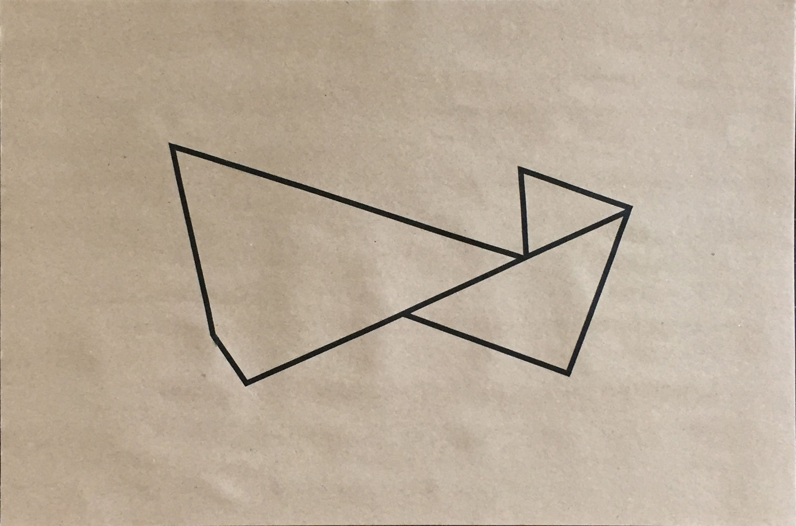 Joseph La Piana, Subfractal Black Tape Drawing on Craft Paper 007, 2016