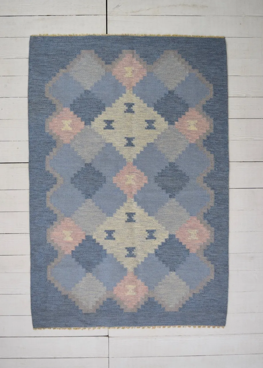 Swedish flat woven rug by Ingegerd Silow