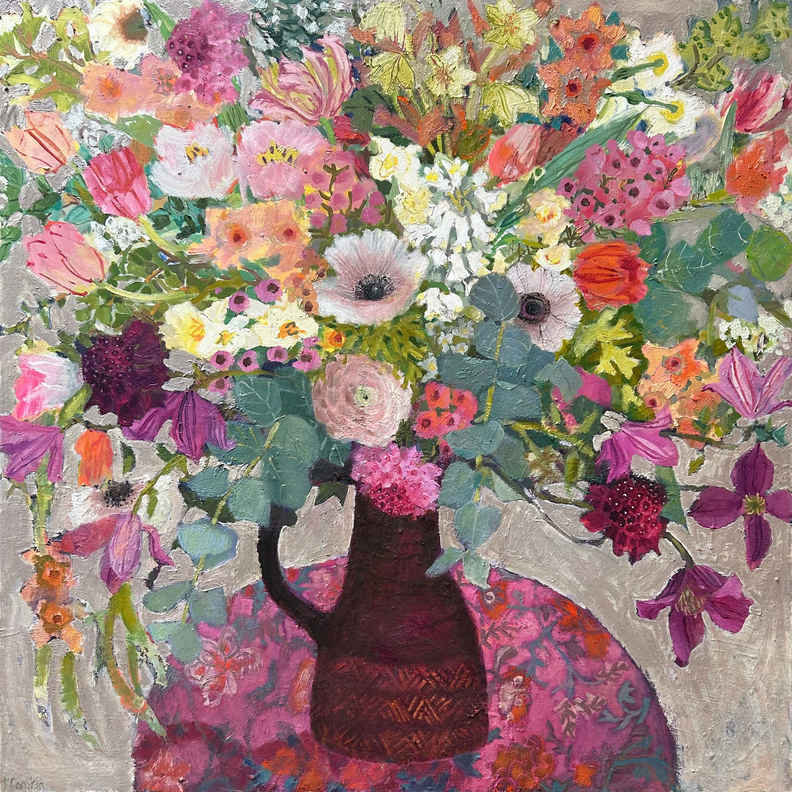 Karen Camkin, Cornish Jug & Pink Scarf