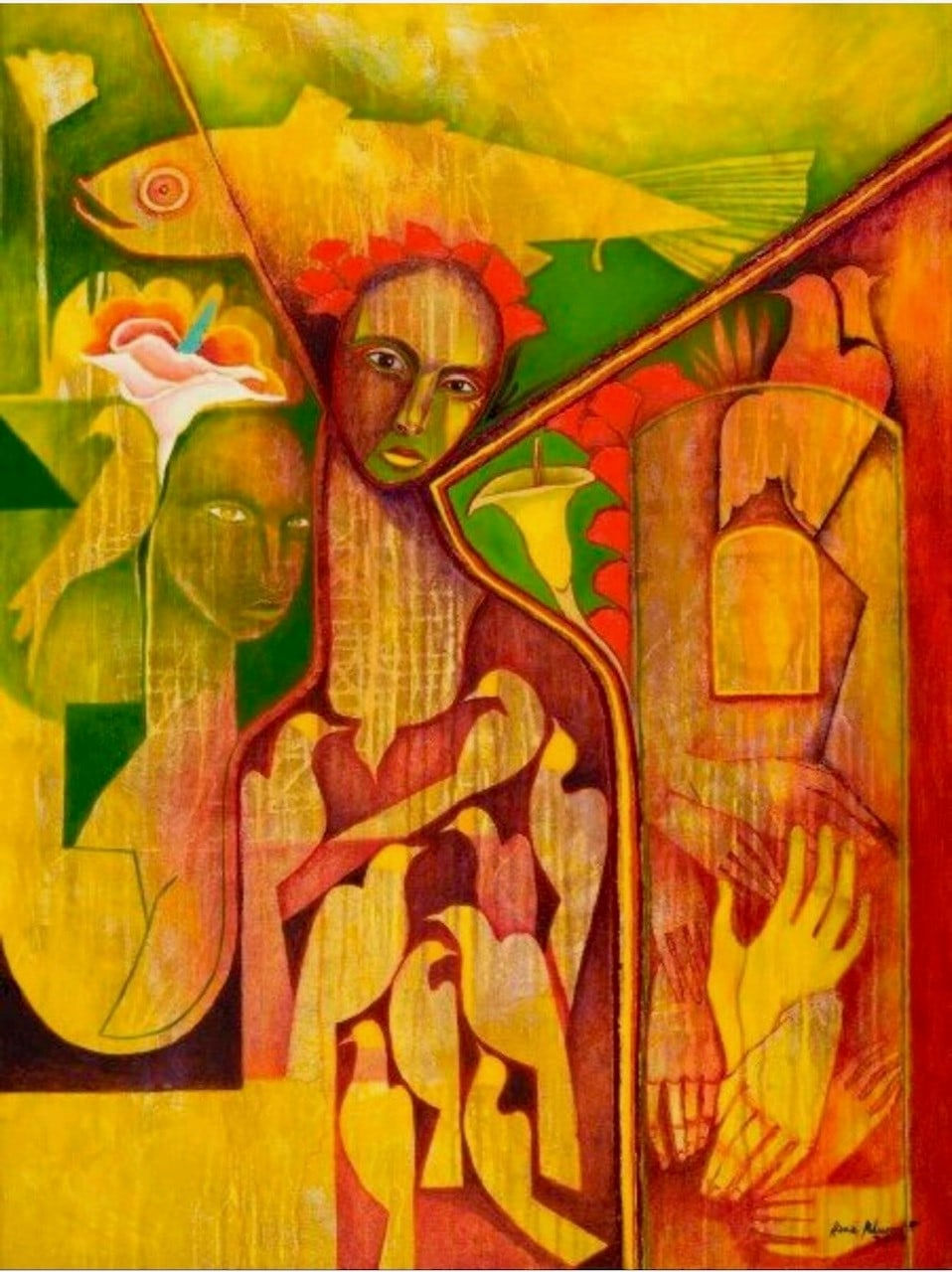 Rene Alvarado, Madonna with Yellow Birds