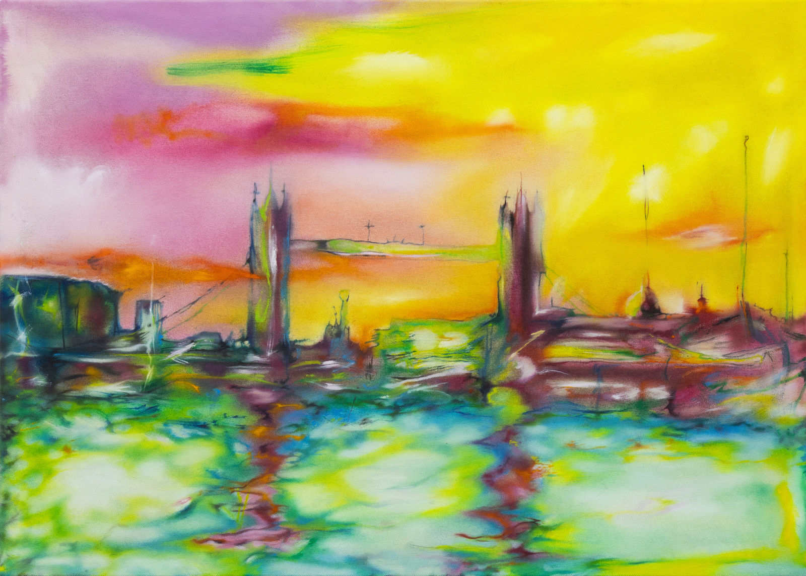 Héloïse Chassepot, London skyline, in colors, 2025