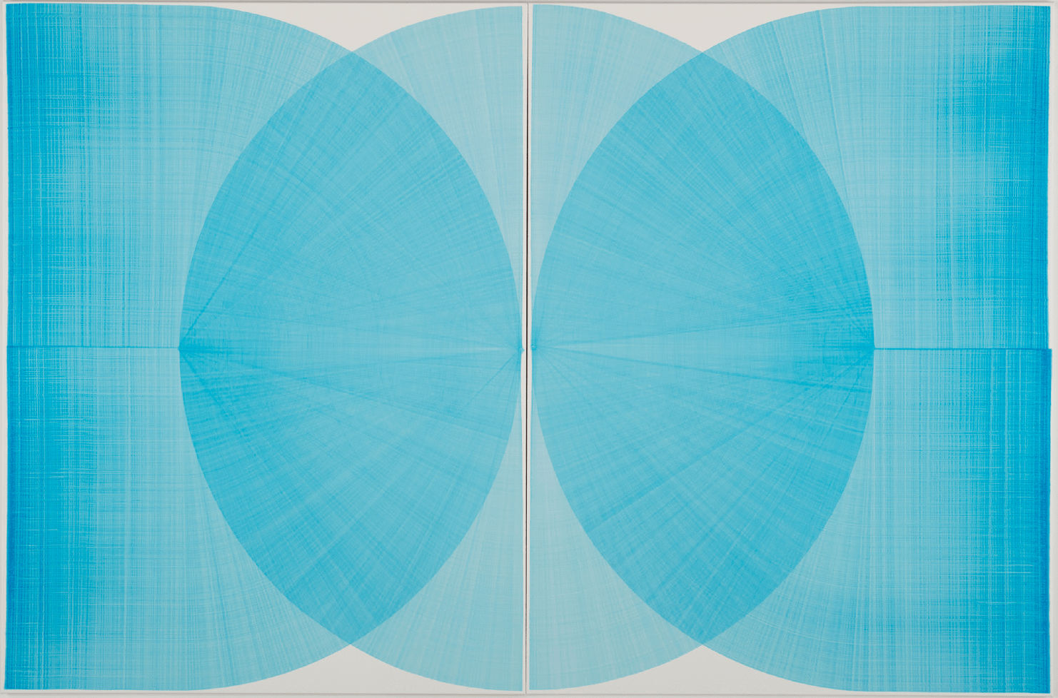 Thomas Trum, Two Blue Lines 5 (diptych), 2025