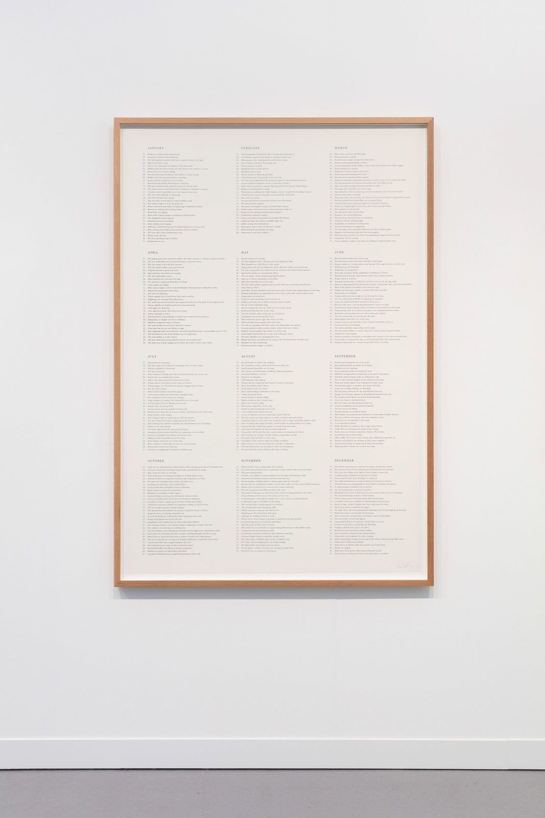 Marcus Coates, Nature Calendar, 2022