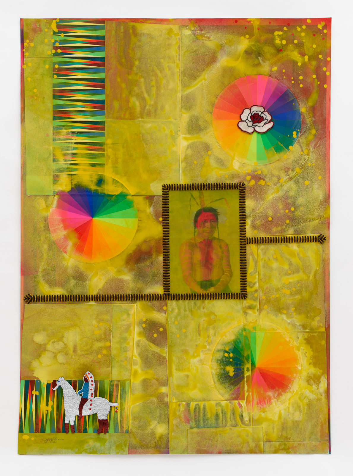 Jeffrey Gibson, White Swan, 2021