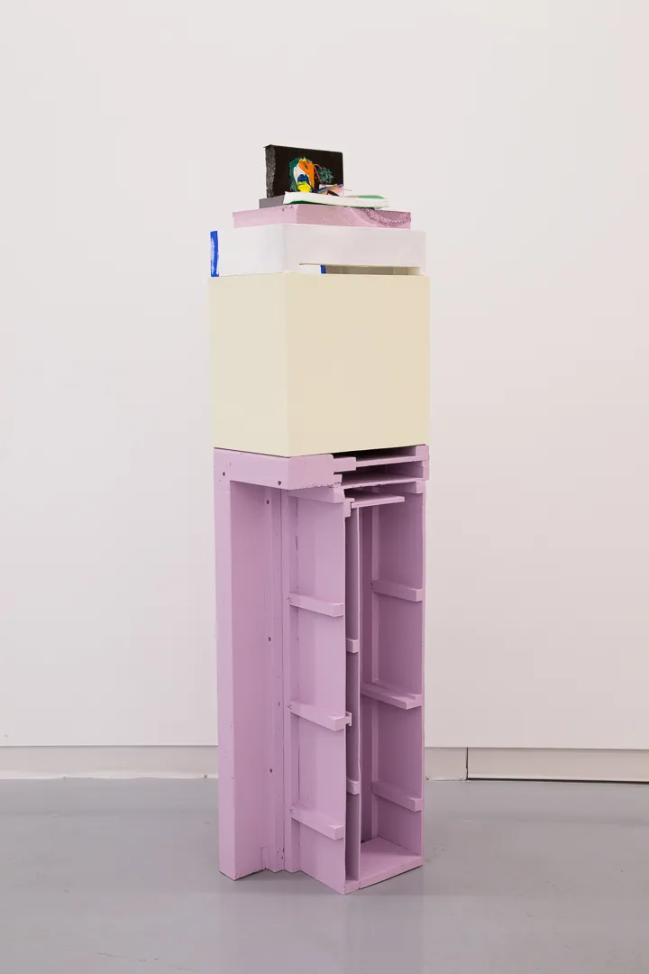 Jessica Stockholder, Nailed Stack, 2015