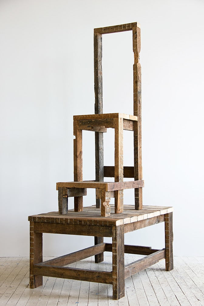 Theaster Gates, Shoe Shine with Old Growth Pedestal (Him), 2012
