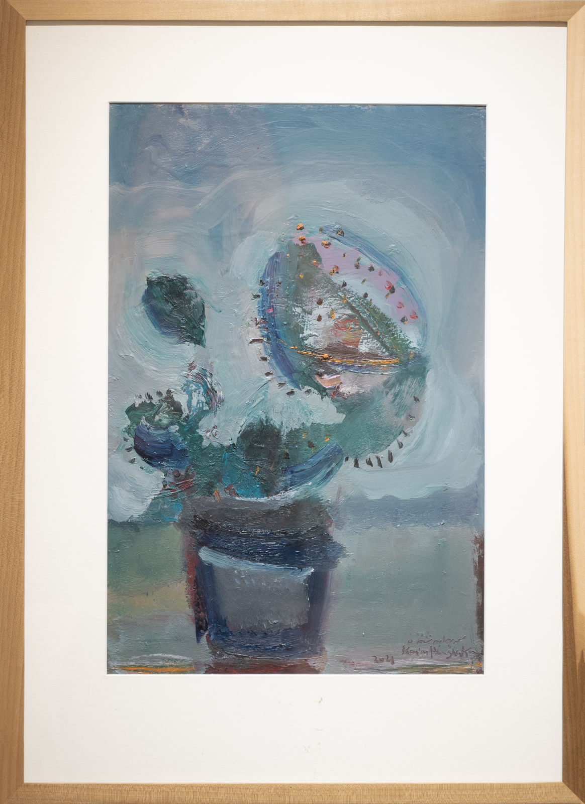 Karim Abu Shakra, Cactus in Blue, 2021