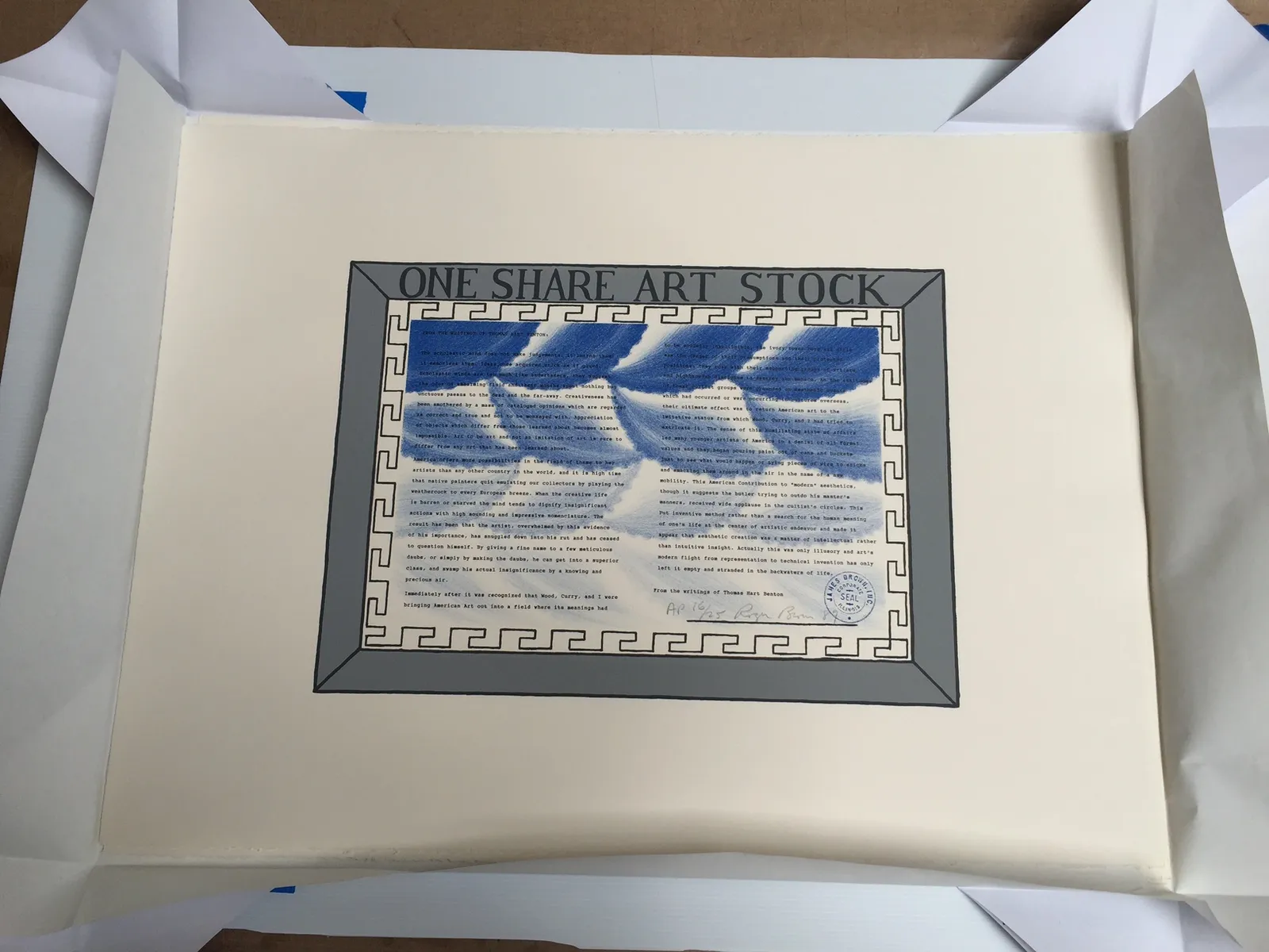 Roger Brown, One Share Art Stock, 1989