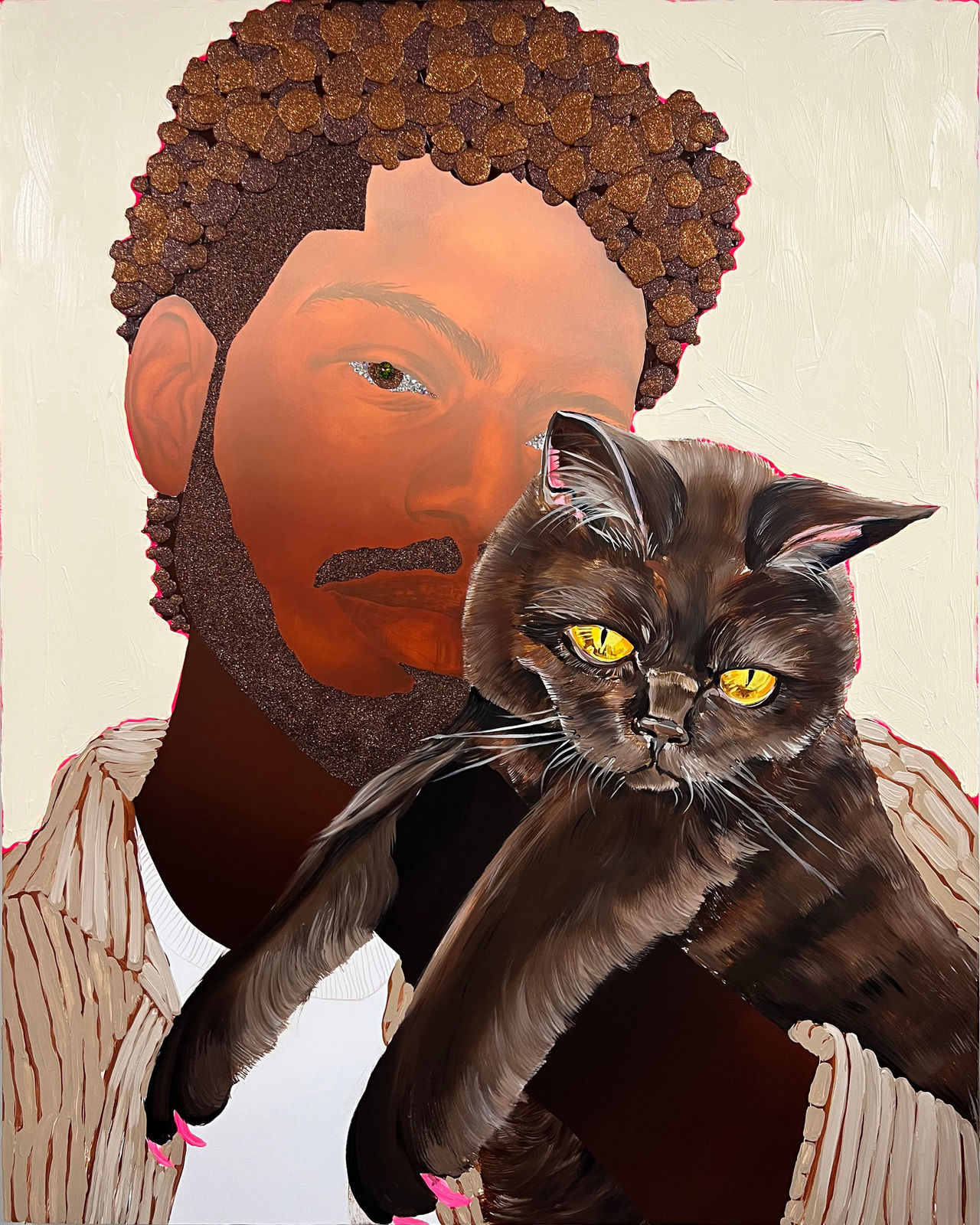 Devan Shimoyama, Self Portrait with Cookie, 2023