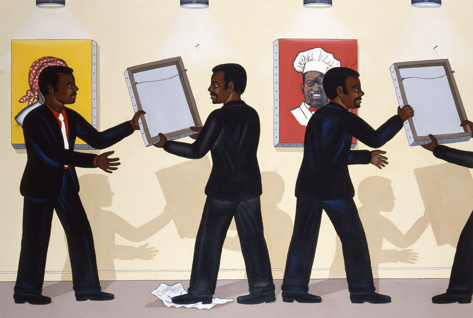 Roger Brown, Third World City Council Alderman Remove Pictures At An Exhibition Which They Find Offensive, 1988