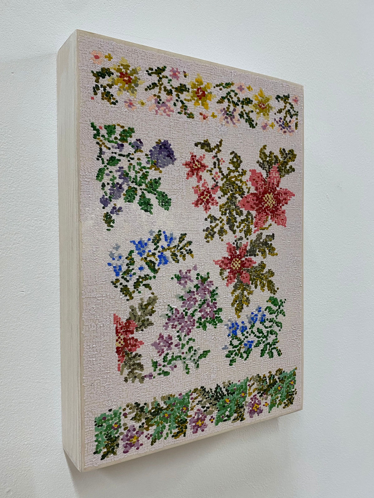 Kirstin Lamb, After Floral Cross Stitch Pattern with Poinsettias, 2021