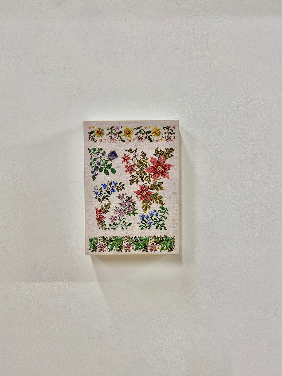 Kirstin Lamb, After Floral Cross Stitch Pattern with Poinsettias, 2021