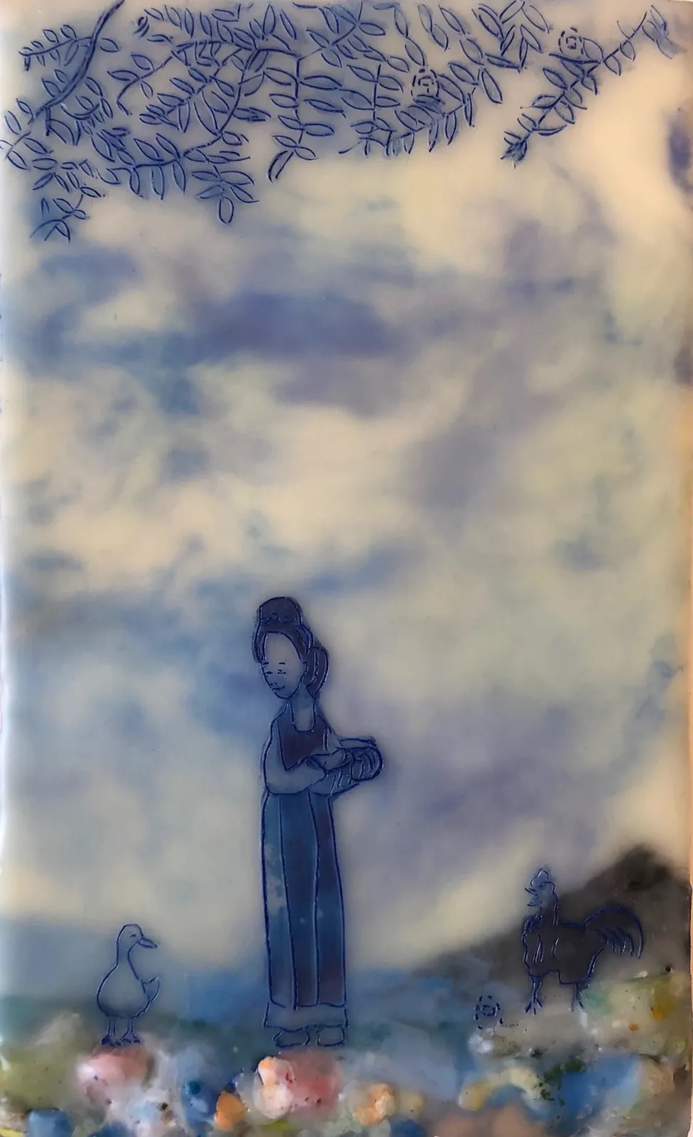 Cecile Chong, Poultry Concerns (in Blue), 2019