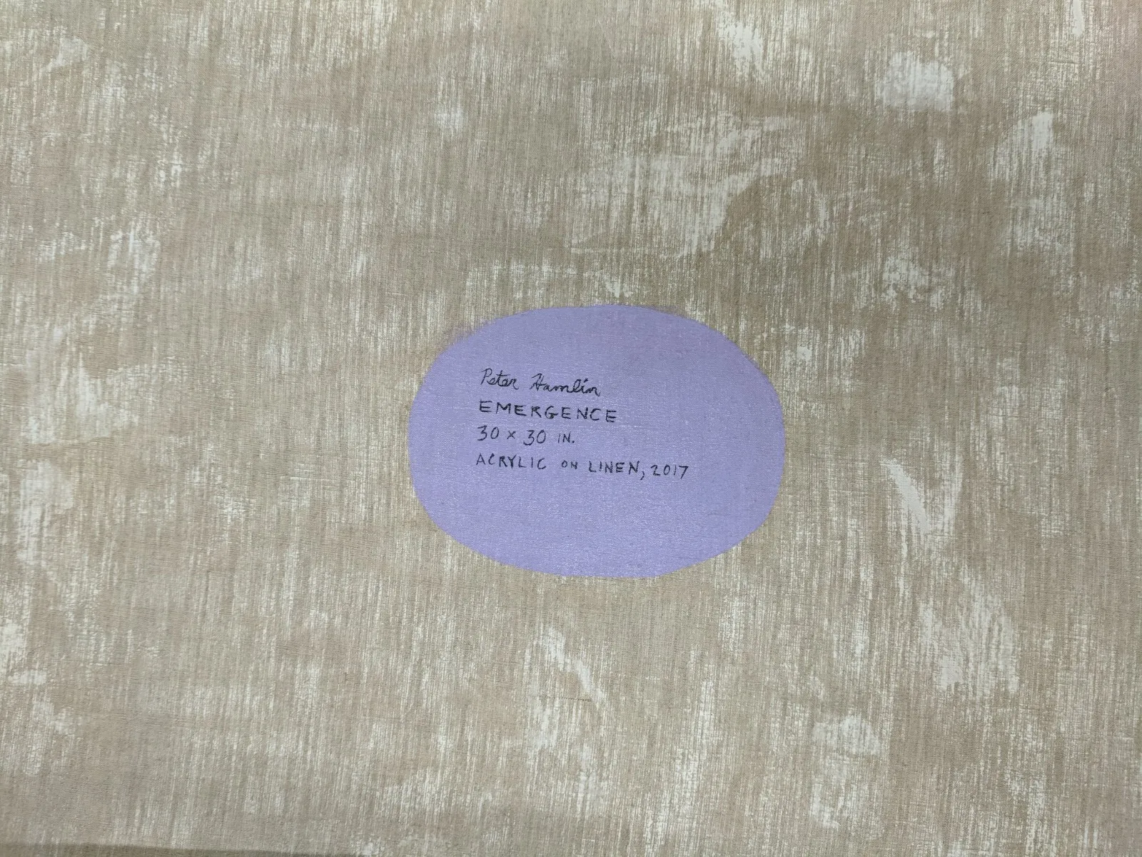 Peter Hamlin, Emergence, 2017