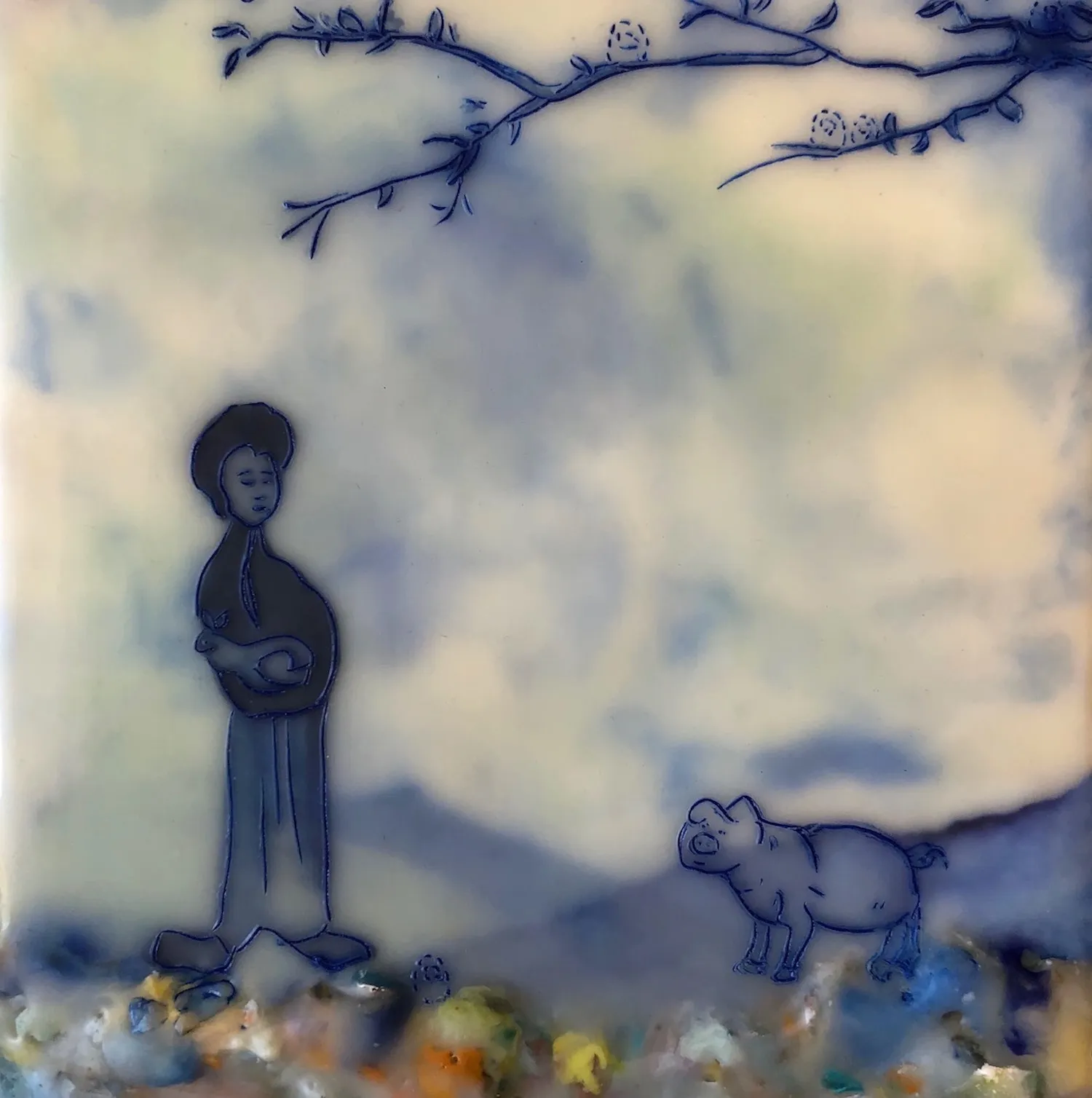 Cecile Chong, Year of the Pig (in Blue), 2019
