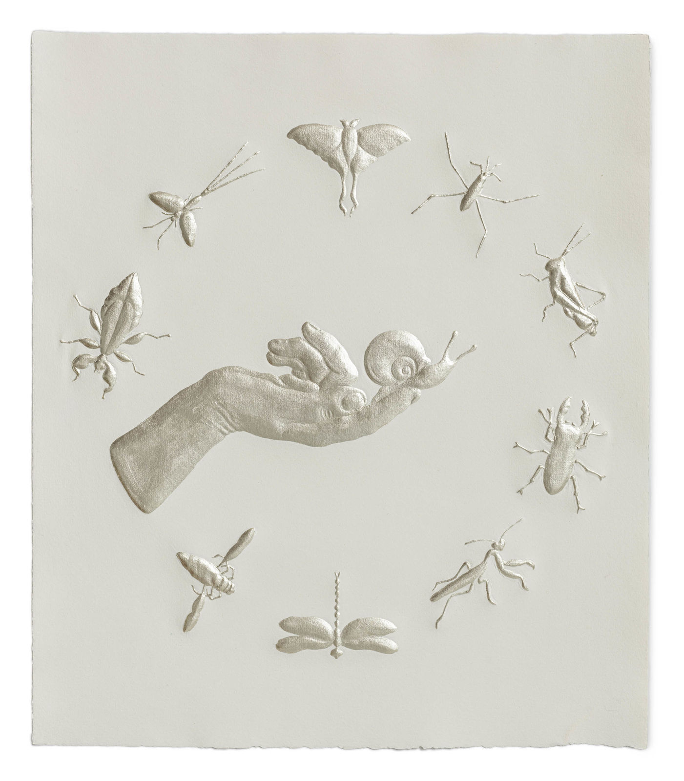 Tricia Wright, Small Matters (hand and snail), 2023