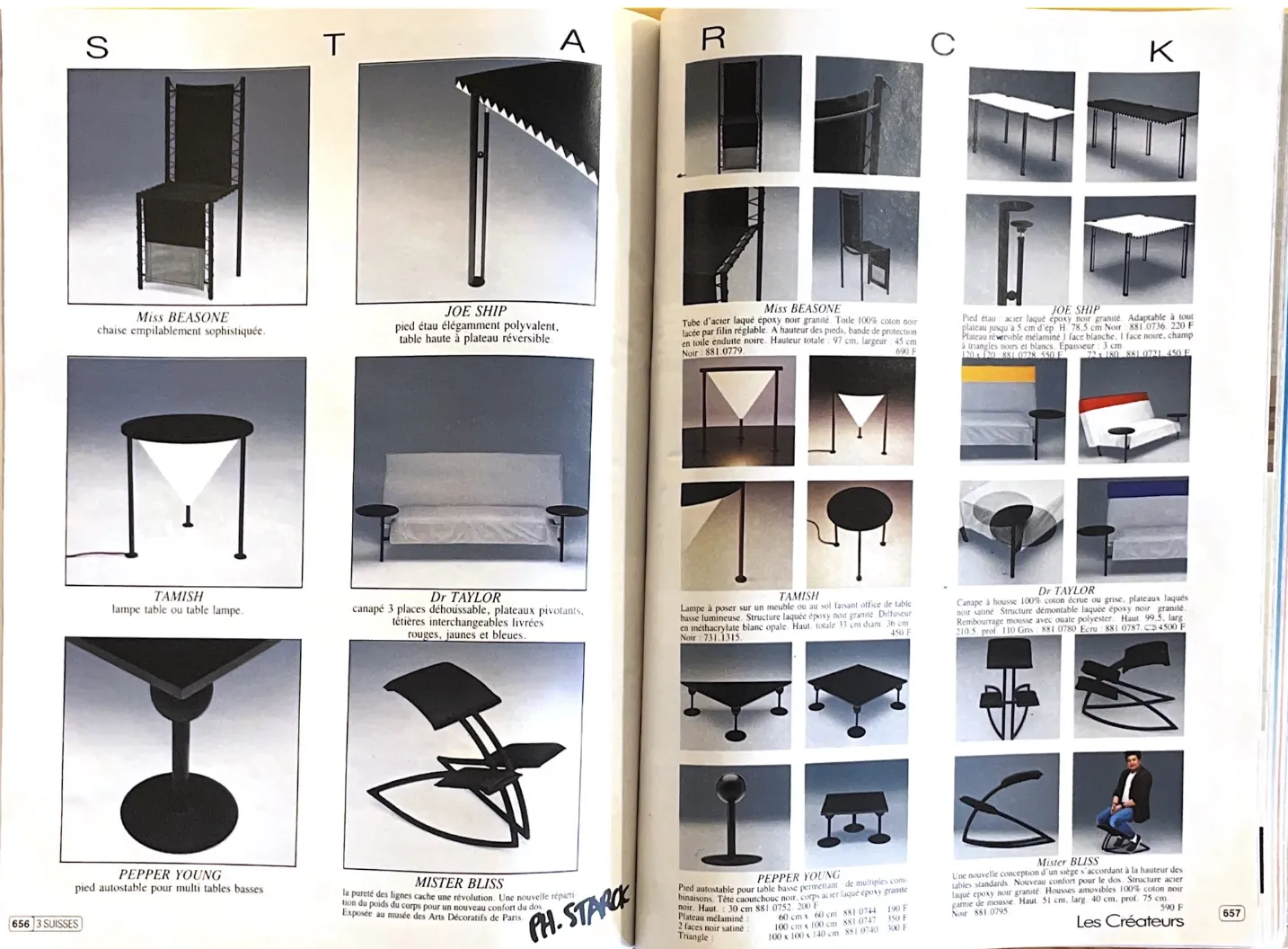 Philippe Starck (b. 1949), Lampe table ou table lampe Tamish, Ca. 1984