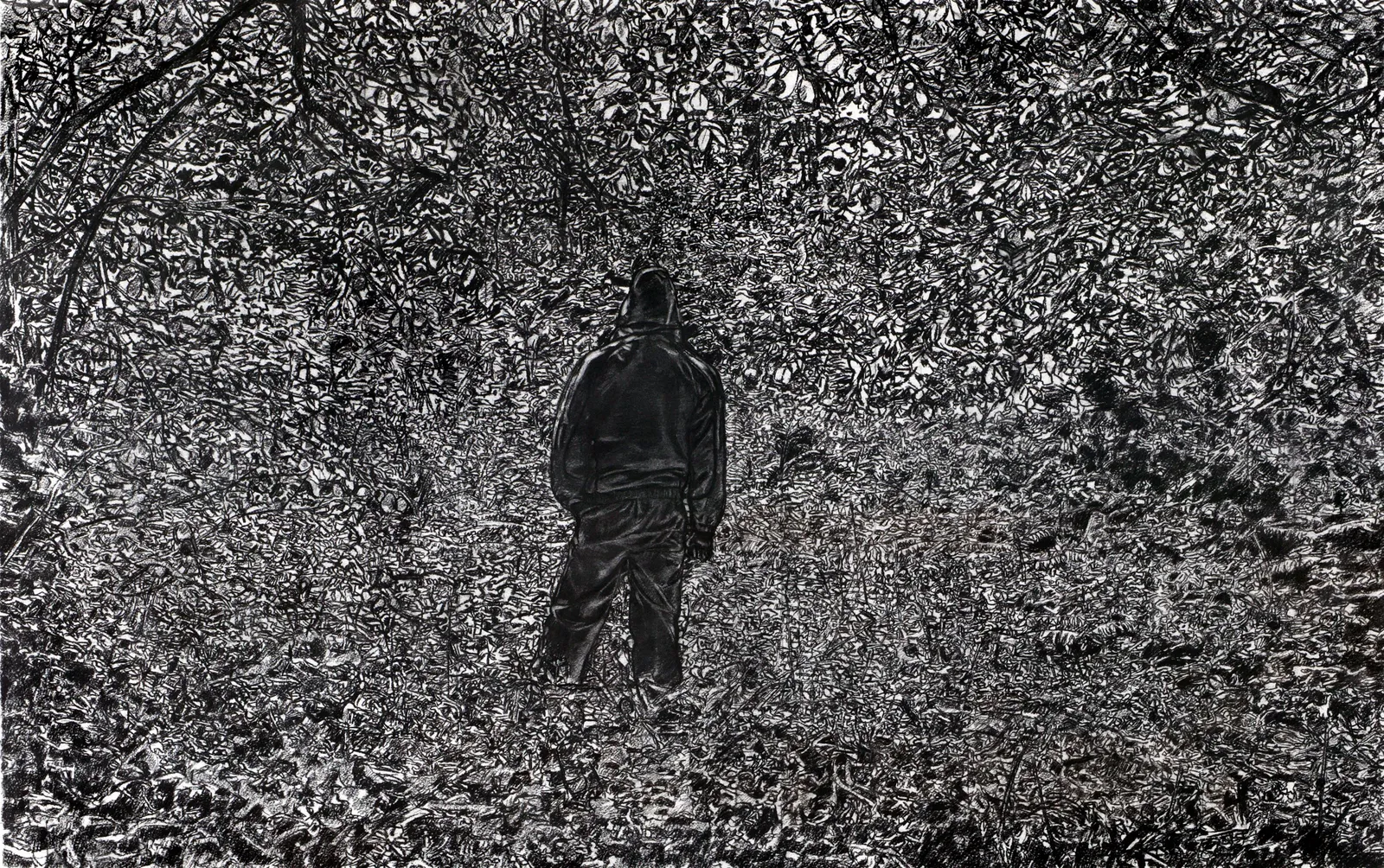 Gary Coyle, Tomorrow belongs to me charcoal on paper 122.5 x 176 cm, 2006 - 2007