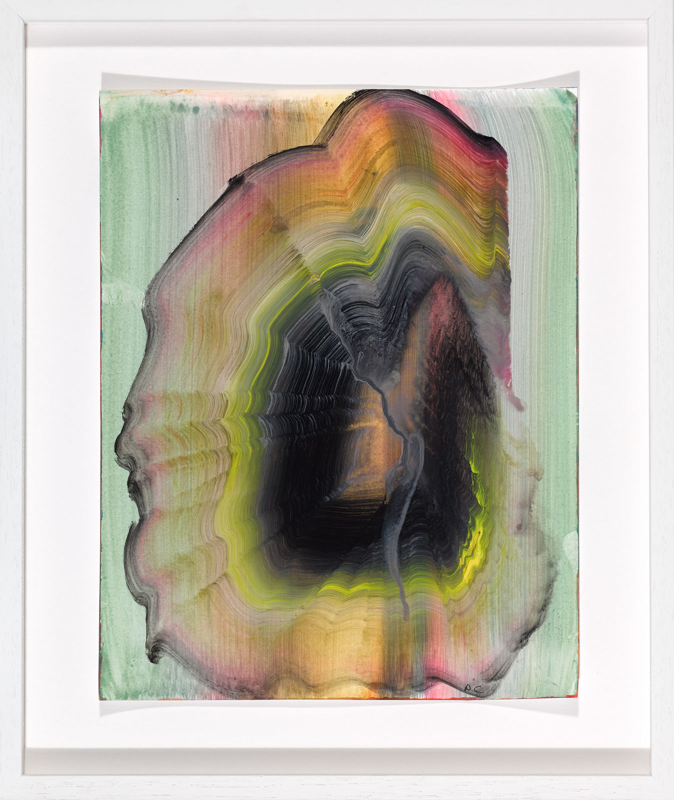 Diana Copperwhite, Circle portrait vanishing aperture (Black), 2021