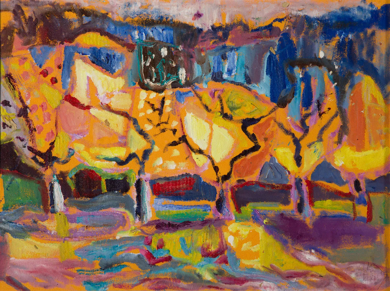 Leonie Gibbs, Sun Setting on the Almonds, 2017