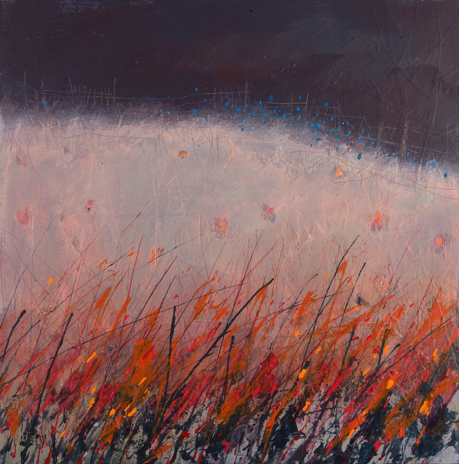 Robert McAulay, Edge of the Field (crimson sky), 2024