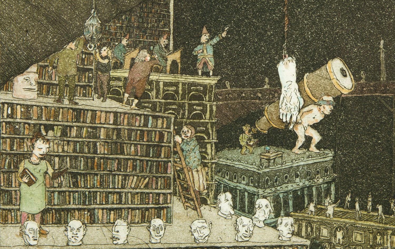 Robert Powell, Library of the Blind or Memory of Babel, 2022