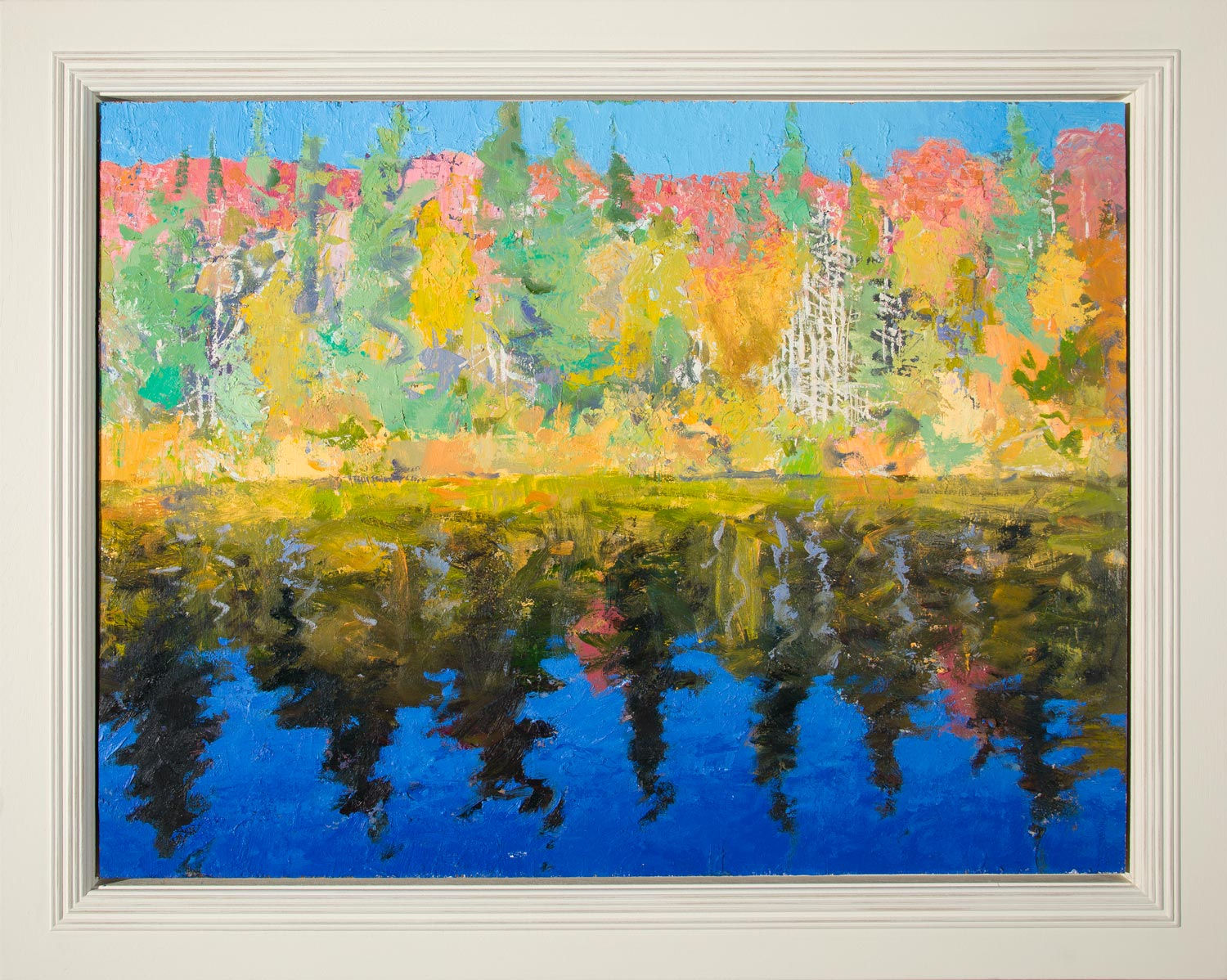Allan MacDonald, black shadows, Oxtongue River, 2021