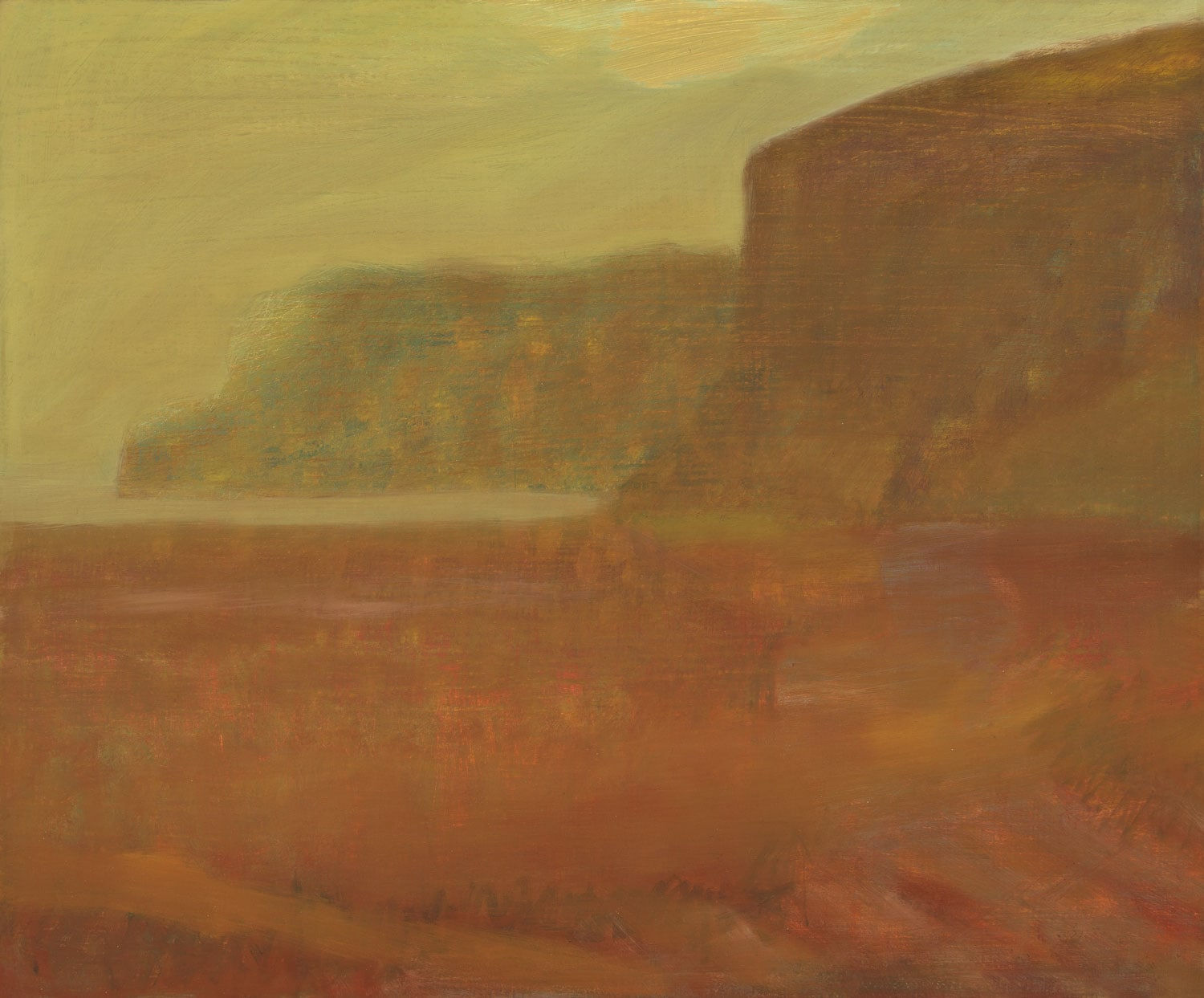 Jane MacNeill, Seacliffs, Talisker Bay (orange and yellow), 2022