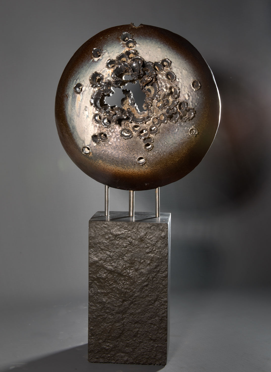 Allison Weightman, shot gun sculpture on plinth