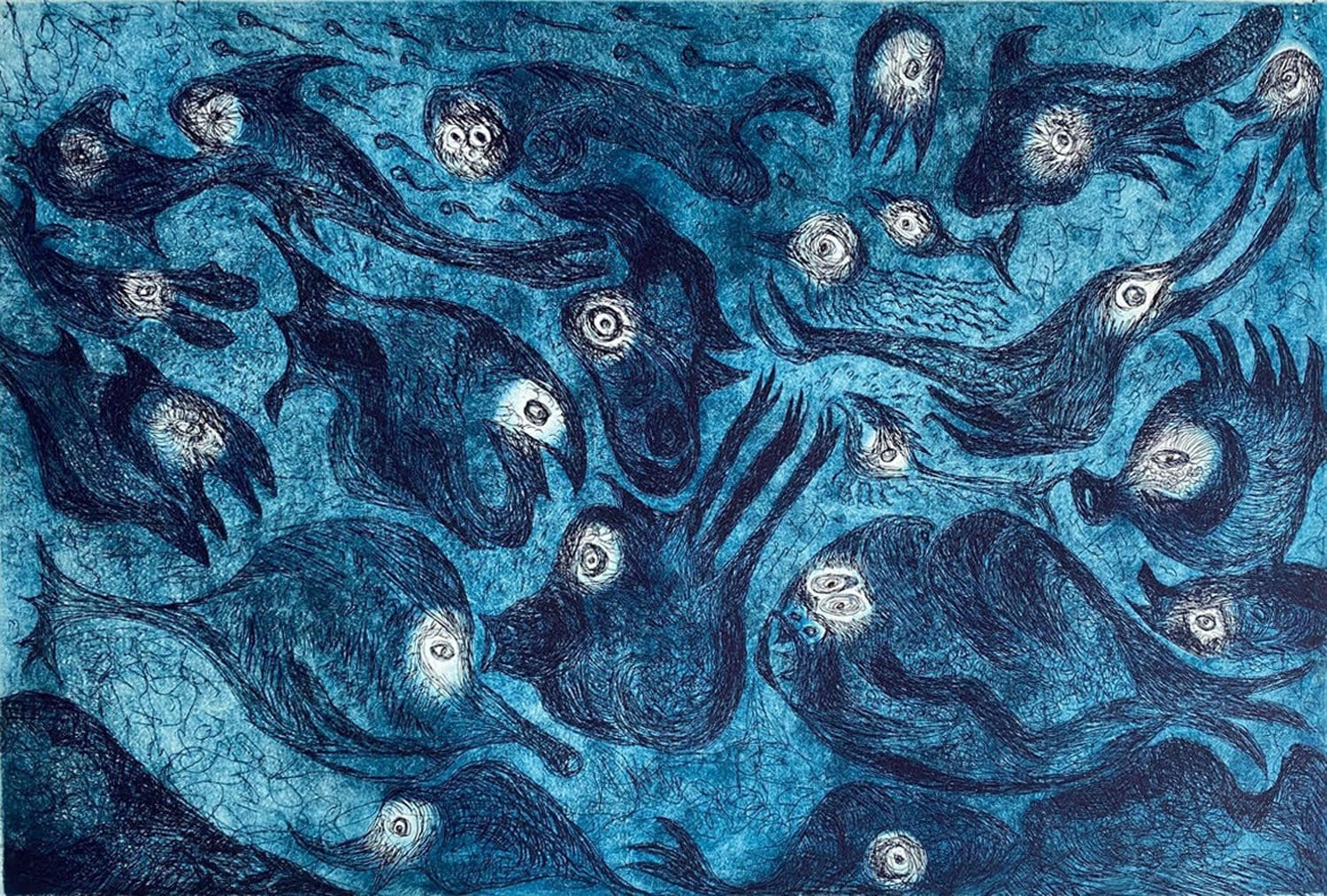 Lotte Glob, Looking for Light - blue, 2022